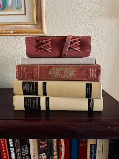 Bookshelf A stack of books on a book shelf